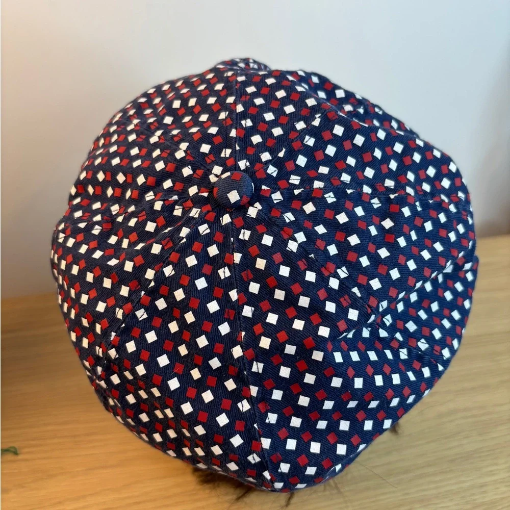 Navy “Kangol” Geometric Print Cadet Cap - RARE by Samuel L Jackson Golf‎ NWOT